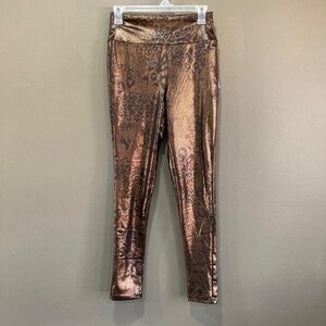 Metallic Bronze Leopard Print Leggings